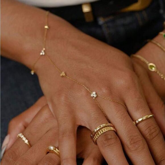 Anthropologie Jewelry - Diamond Hand Chain Bracelet M1729